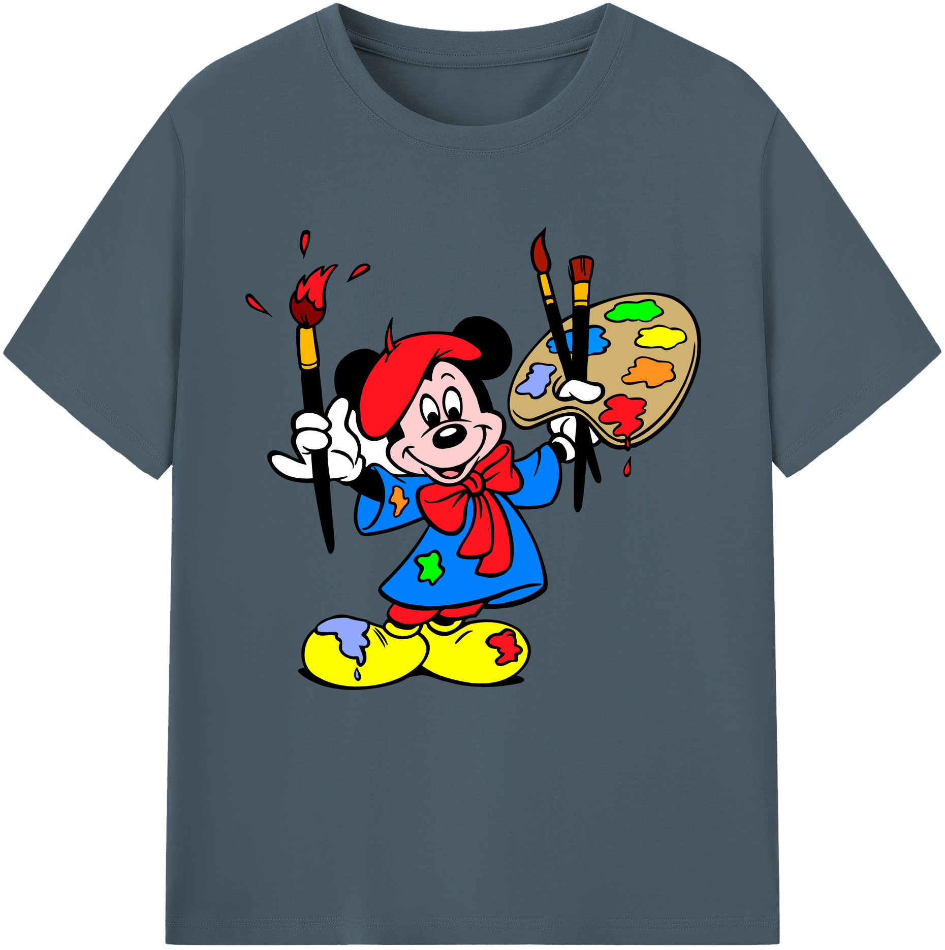 （画像用） ミッキーマウス Mickey Mouse 綿100％半袖Tシャツ（フロントプリント）